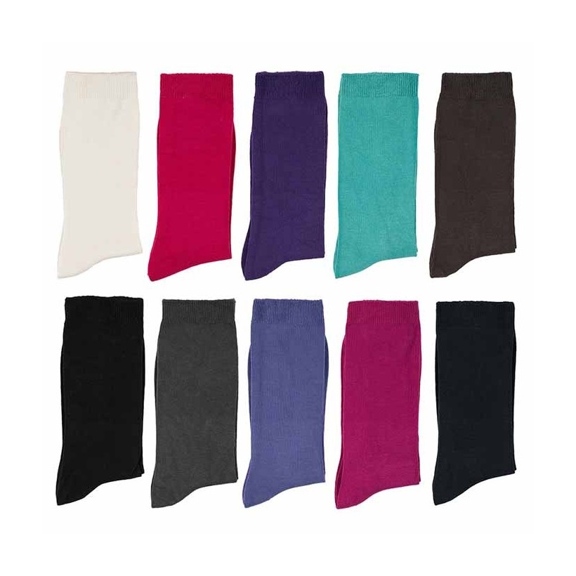 Lot de 10 paires de chaussettes Bambou toucher soie, femme marque DUB