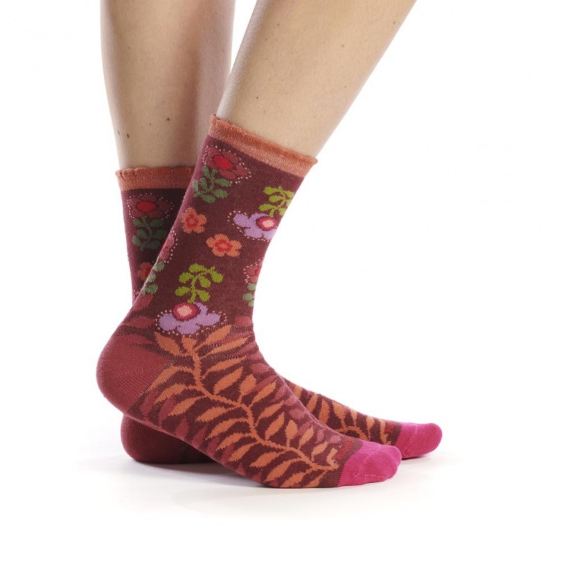 Mi-chaussette FLOWERS marque Ruban Rouge