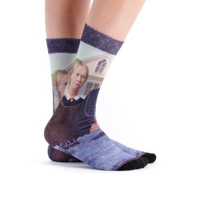 Chaussette imprimé American Gothic marque Ruban Rouge Desmazieres