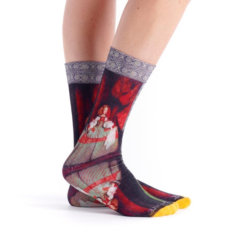 Chaussette imprimé infante marguerite marque Ruban Rouge Desmazieres Chaussette imprimé infante marguerite marque Ruban Rouge Desmazieres