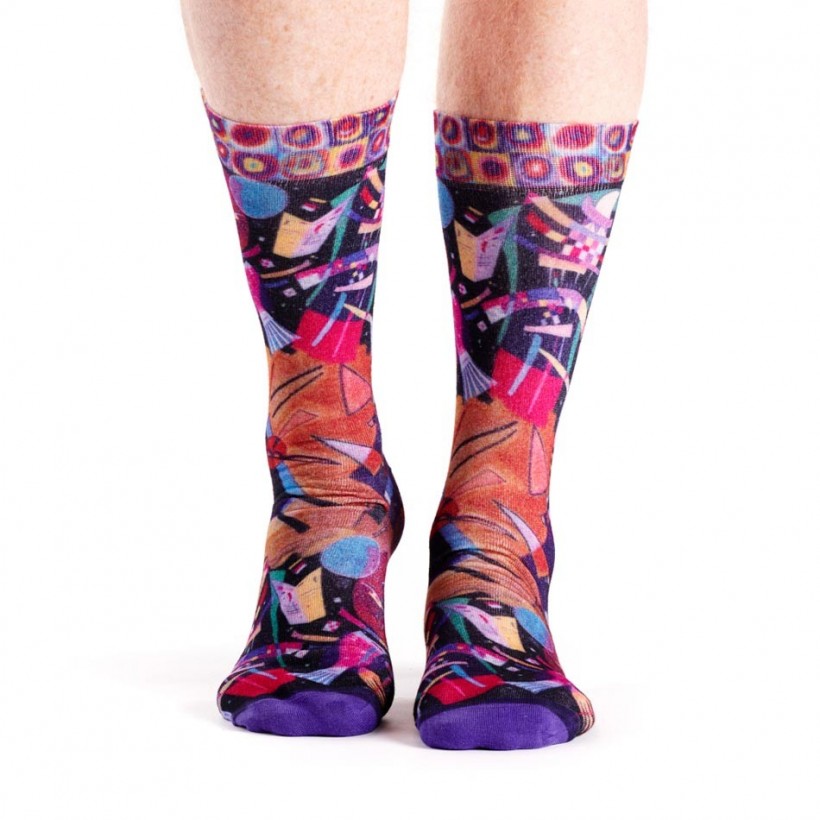 Chaussette imprimé composition marque Ruban Rouge Desmazieres Chaussette imprimé composition marque Ruban Rouge Desmazieres