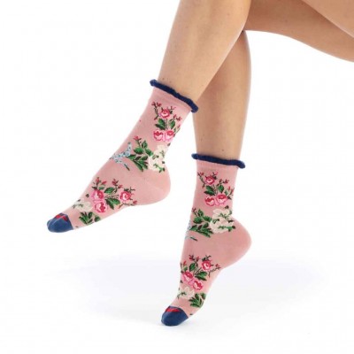 Mi-chaussette roses