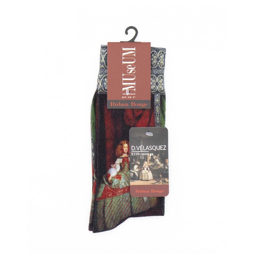 Chaussette imprimé infante marguerite marque Ruban Rouge Desmazieres Chaussette imprimé infante marguerite marque Ruban Rouge Desmazieres