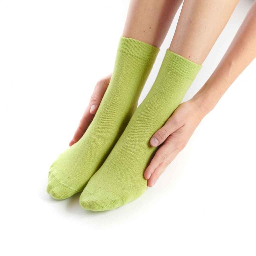 Chaussettes en cachemire femme - chaussettes chaudes - anis