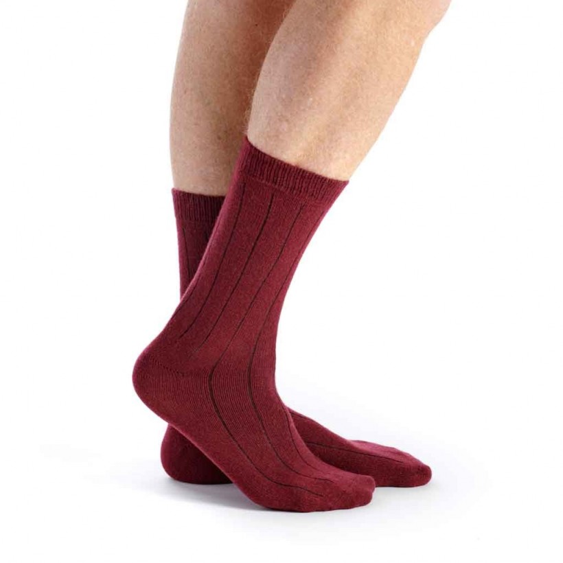 chaussettes cachemire Bordeaux homme marque Fil de jour