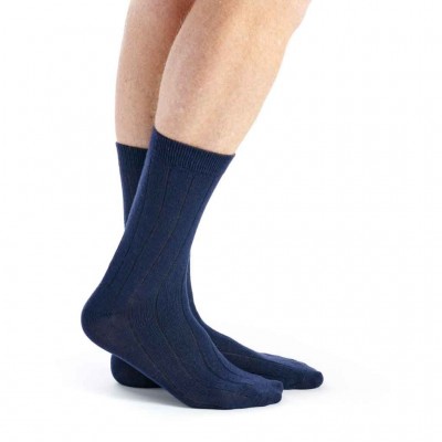 Chaussettes cachemire marine homme marque Fil de jour