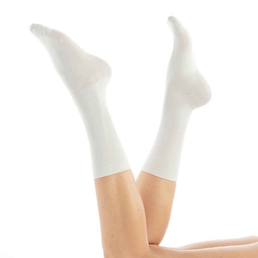 Chaussettes blanches femme en bambou - Sao-Bio