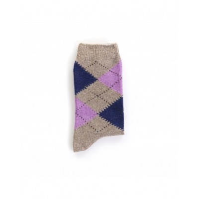 chaussette femme intarsia laine cachemire marque fil de joie