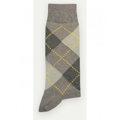 Mi-chaussette marron motif losanges marque Pom De Pin