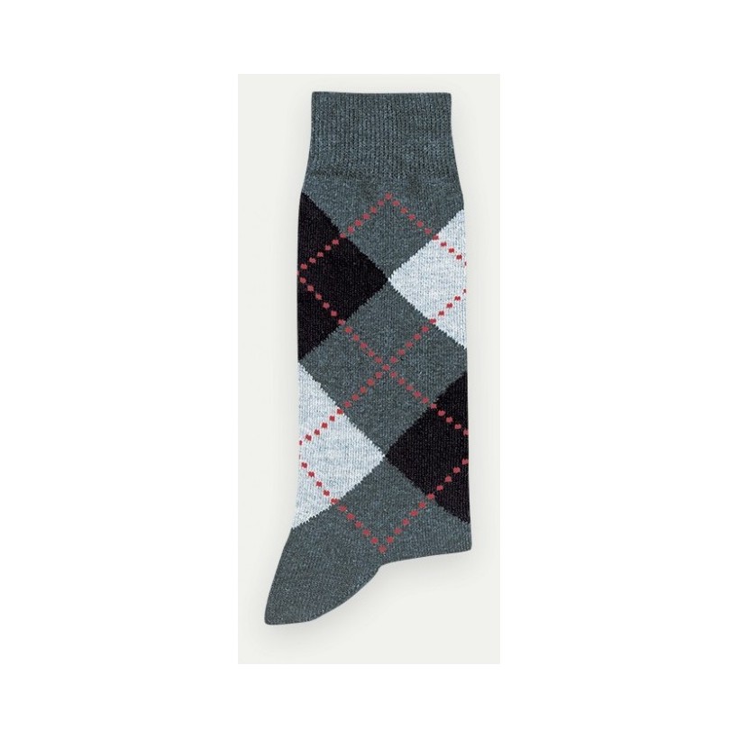 Mi-chaussette anthracite motif losanges marque Pom De Pin Mi-chaussette anthracite motif losanges marque Pom De Pin