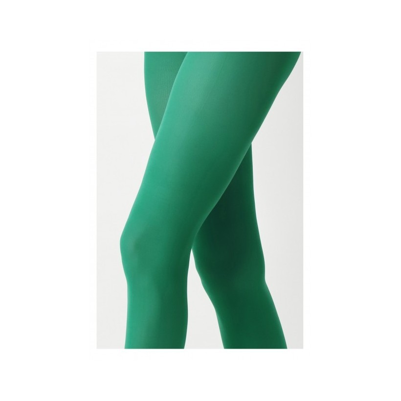 leggings opaque vert jambes croisées