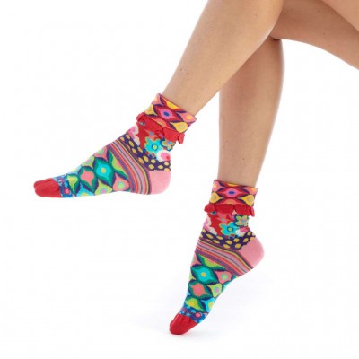 Chaussette femme sans couture viscose de bambou fleurie Dub et Drino, envoi  rapide pas cher