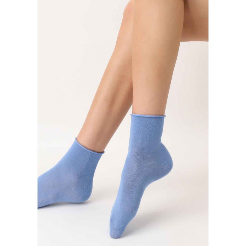 Socquette unie confort parfait bleu marque Oroblu
