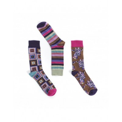 3 paires de chaussettes homme Girafe marque Ruban Rouge