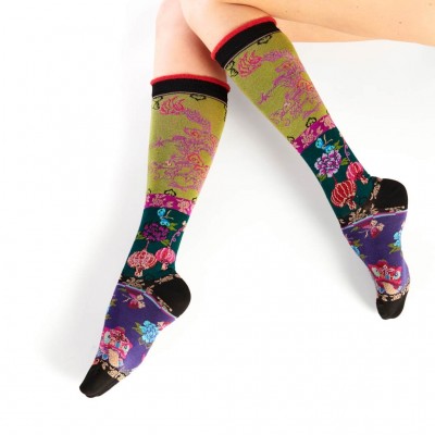 Mi-bas femme chinoiserie marque Dub & Drino