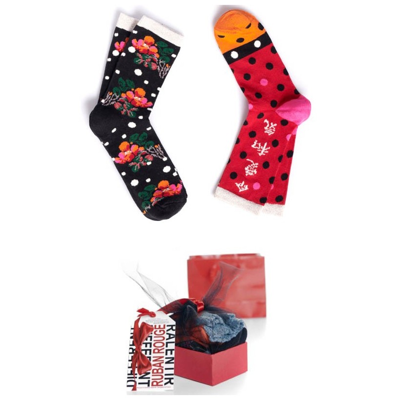 coffret chaussettes assorties marque Ruban rouge coffret chaussettes assorties marque Ruban rouge