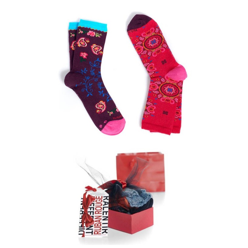 Coffret Chaussettes Double marque Ruban Rouge Coffret Chaussettes Double marque Ruban Rouge
