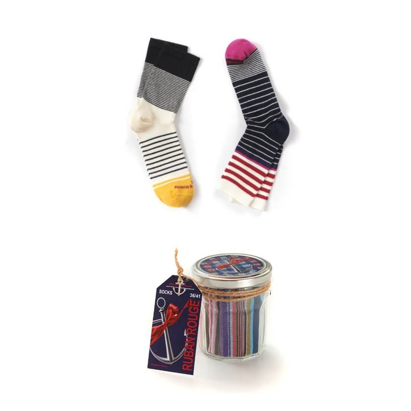 Deux chaussettes Keremma marque Ruban Rouge Deux chaussettes Keremma marque Ruban Rouge