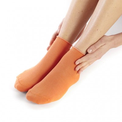 Socquette orange coton bio marque Fil de Jour