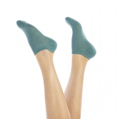 Socquettes ultracourte turquoise coton bio marque Fil de Jour