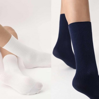 lot Chaussettes Fluid bleu / blanc marque Oroblu