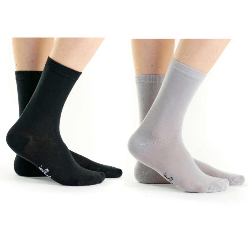 Lot de 2 paires - chaussettes femme - coton BIO