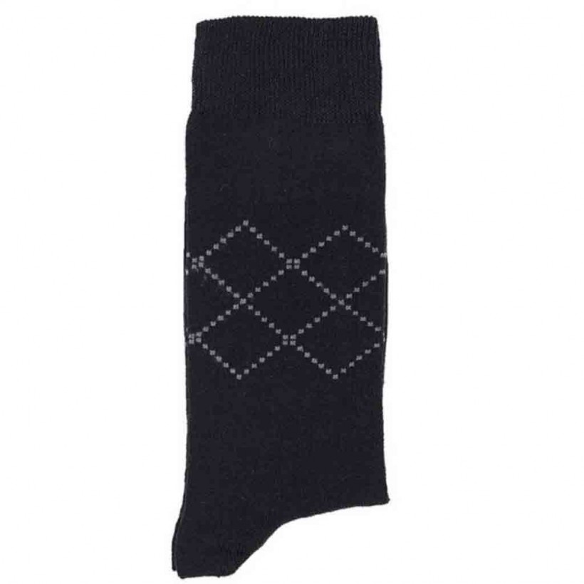 Chaussettes homme noires losanges gris marque DUB Chaussettes homme noires losanges gris marque DUB