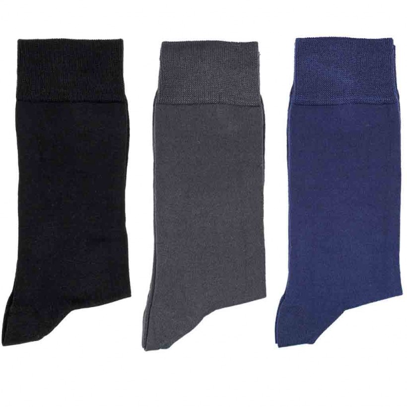 Mi-chaussettes coton X3 anthracite Homme Basic Coton