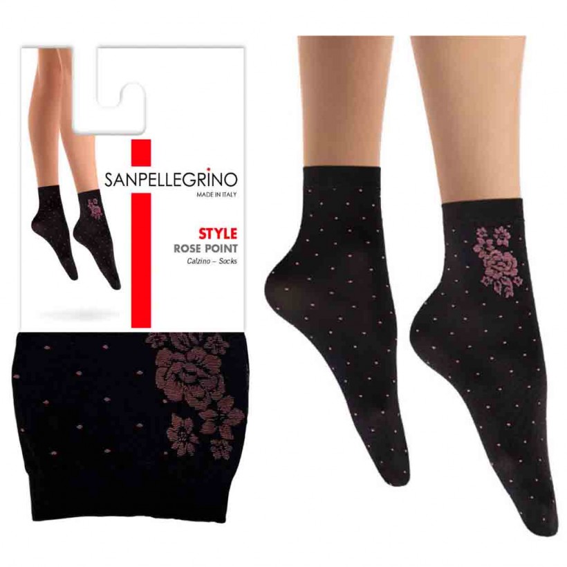 Socquette rose points marque Sanpellegrino Socquette rose points marque Sanpellegrino