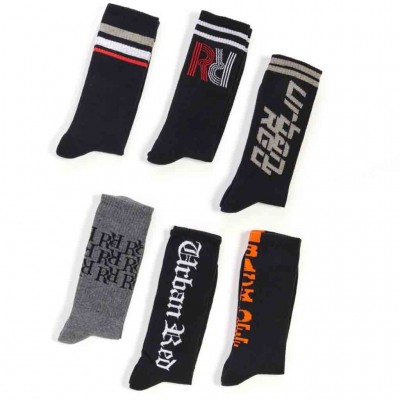 6 paires de chaussettes sport noires Marque Ruban Rouge