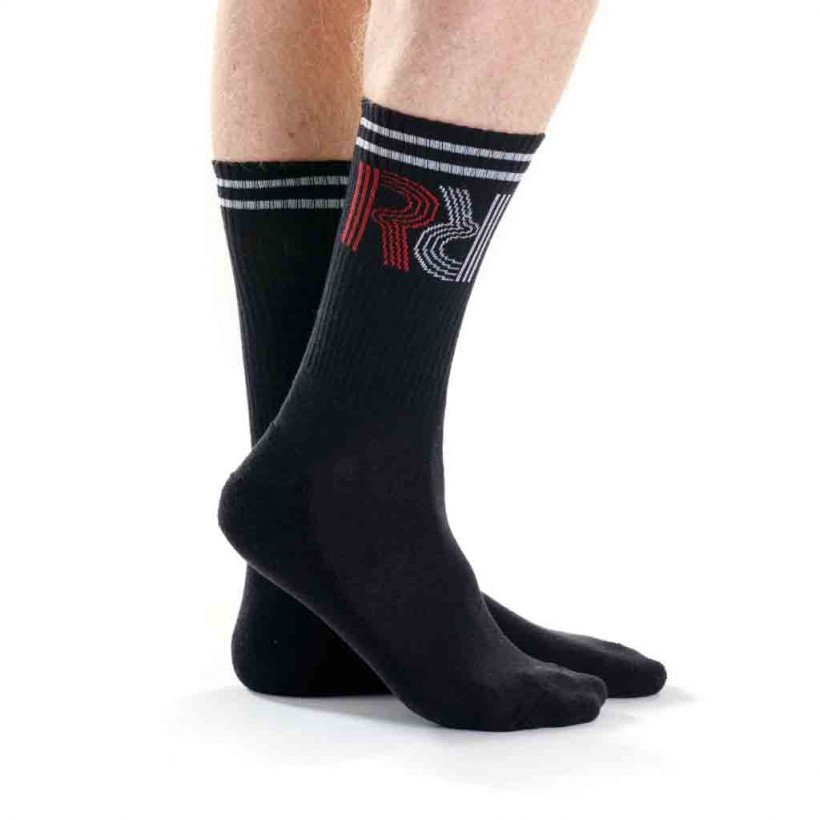 Lot De 6 Paires Chaussettes Coton Unisexes - Noir Et Blanc - Taille Unique