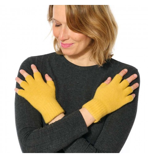 Mitaine jaune doigts femme marque Fil de Jour