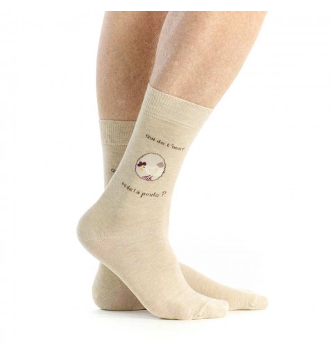 Chaussette Oeuf ou Poule marque Pom de Pin