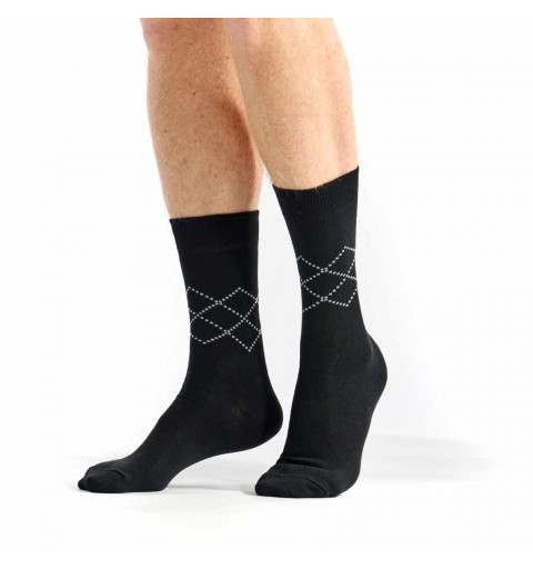 Chaussettes homme noires losanges gris marque DUB