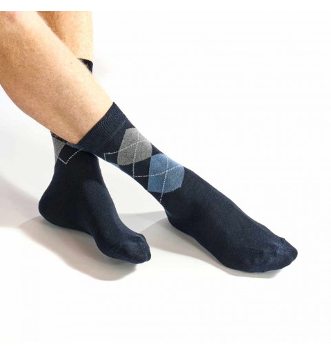 Chaussettes homme bleu Intarsia marque Dub