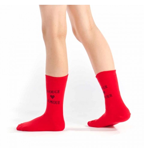 chaussette rouge amour marque Pom de Pin