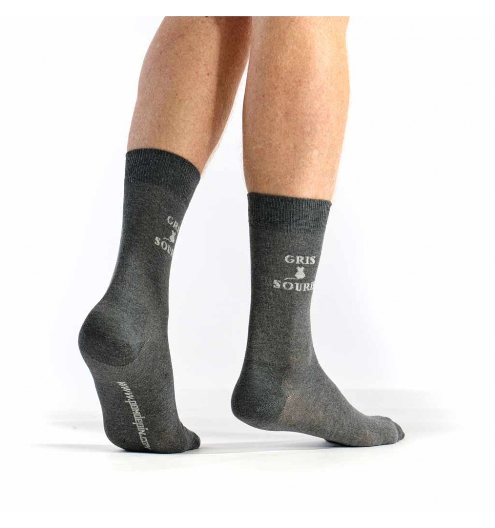 chaussette gris souris marque pom de pin