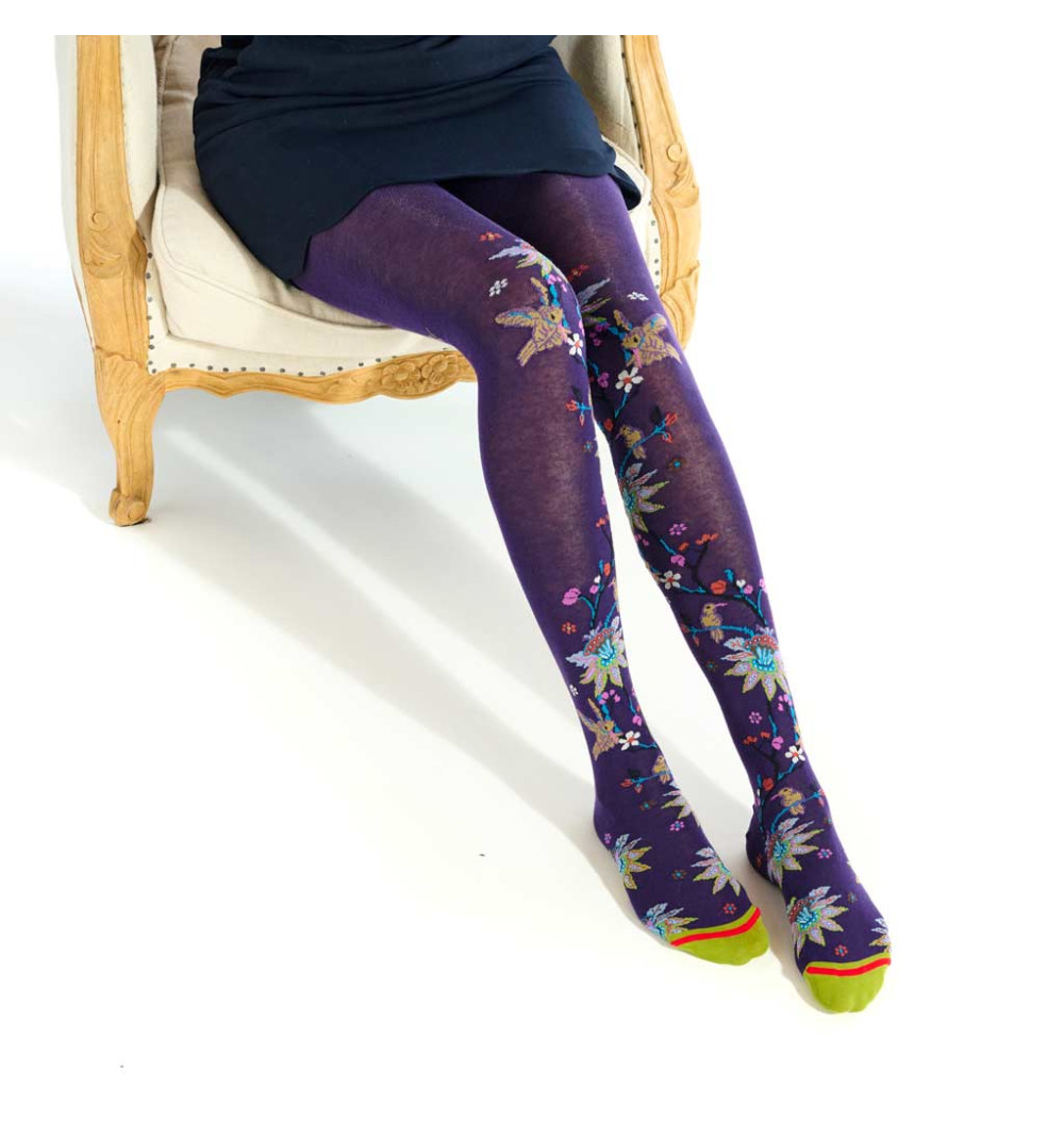 Collant passiflore femme marque Fil de Jour