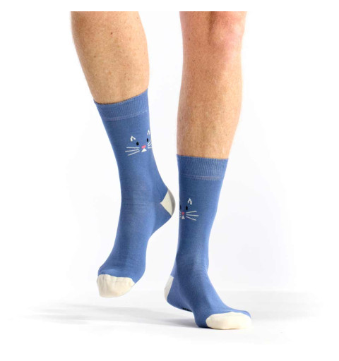 chaussette amusante chat-chat de Pom de Pin