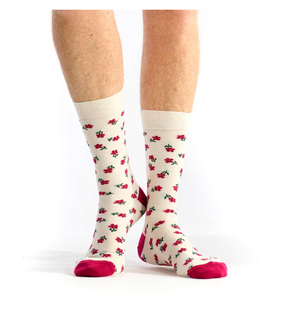Chaussette petites fleurs marque Pom de Pin