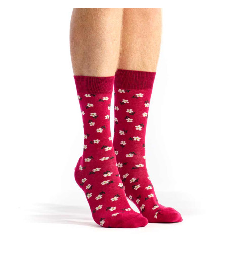 Chaussette petites fleurs marque Pom de Pin