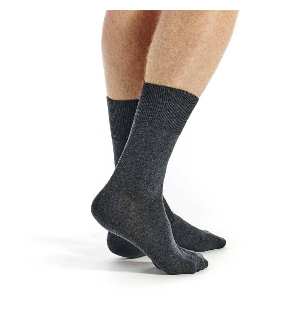 Chaussette anthracite homme sans élastique marque Bonneterie de Roubaix
