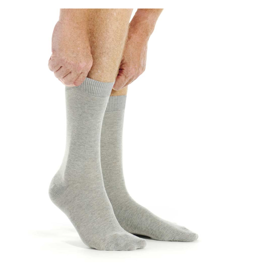 Mi-chaussette gris clair homme 98% coton marque Bonneterie de Roubaix