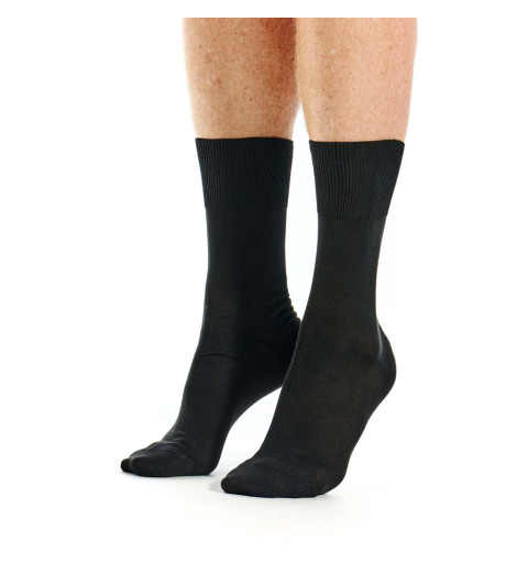 Chaussette fil d'Ecosse anthracite sans élastique marque Bonneterie de Roubaix