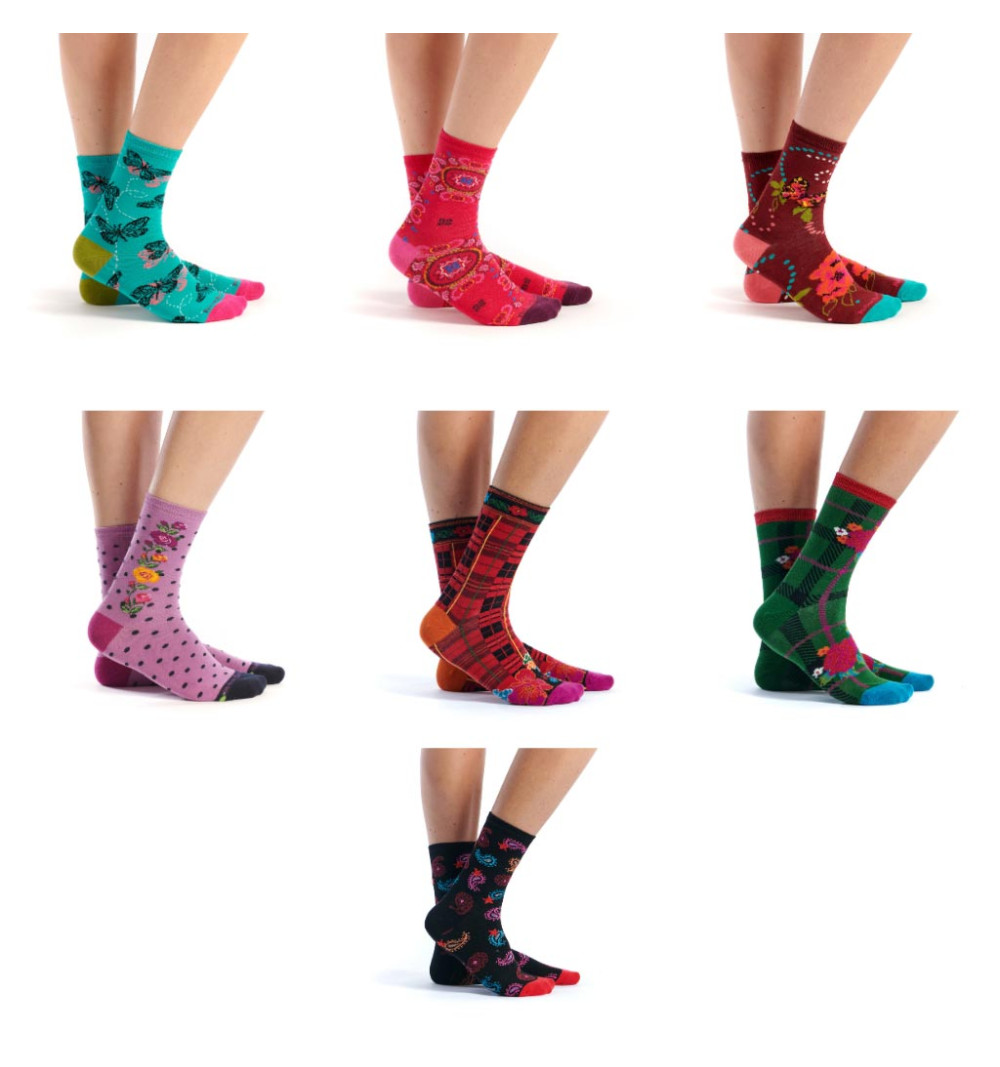 Lot De 7 Paires De Chaussettes Fille Vertbaudet - Semainier Avec Jours En Jacquard, Coloris Assortis - 73% Coton, Festonné