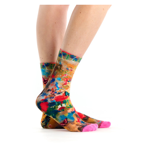Chaussettes Pandora de la marque Ruban Rouge, inspirées de l'œuvre d'Odilon Redon