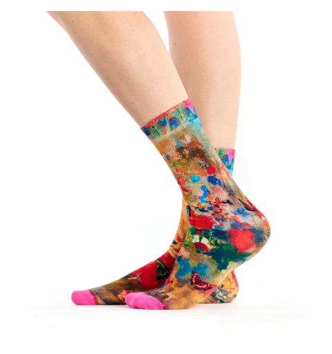 Chaussettes Pandora de la marque Ruban Rouge, inspirées de l'œuvre d'Odilon Redon