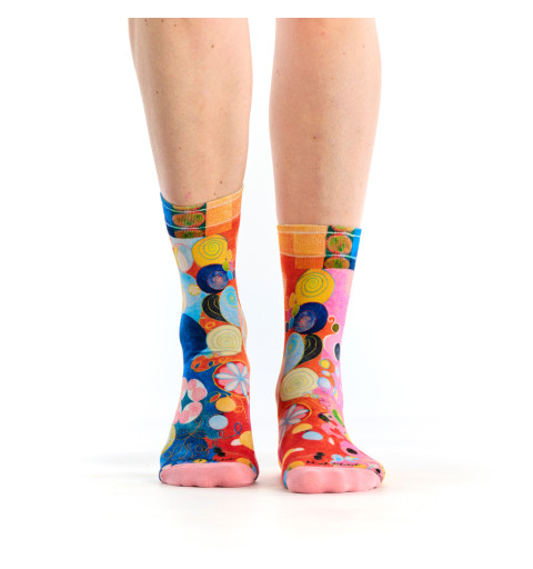 Chaussettes Les dix plus grands de la marque Ruban Rouge, inspirées de l'œuvre de Hilma af Klint