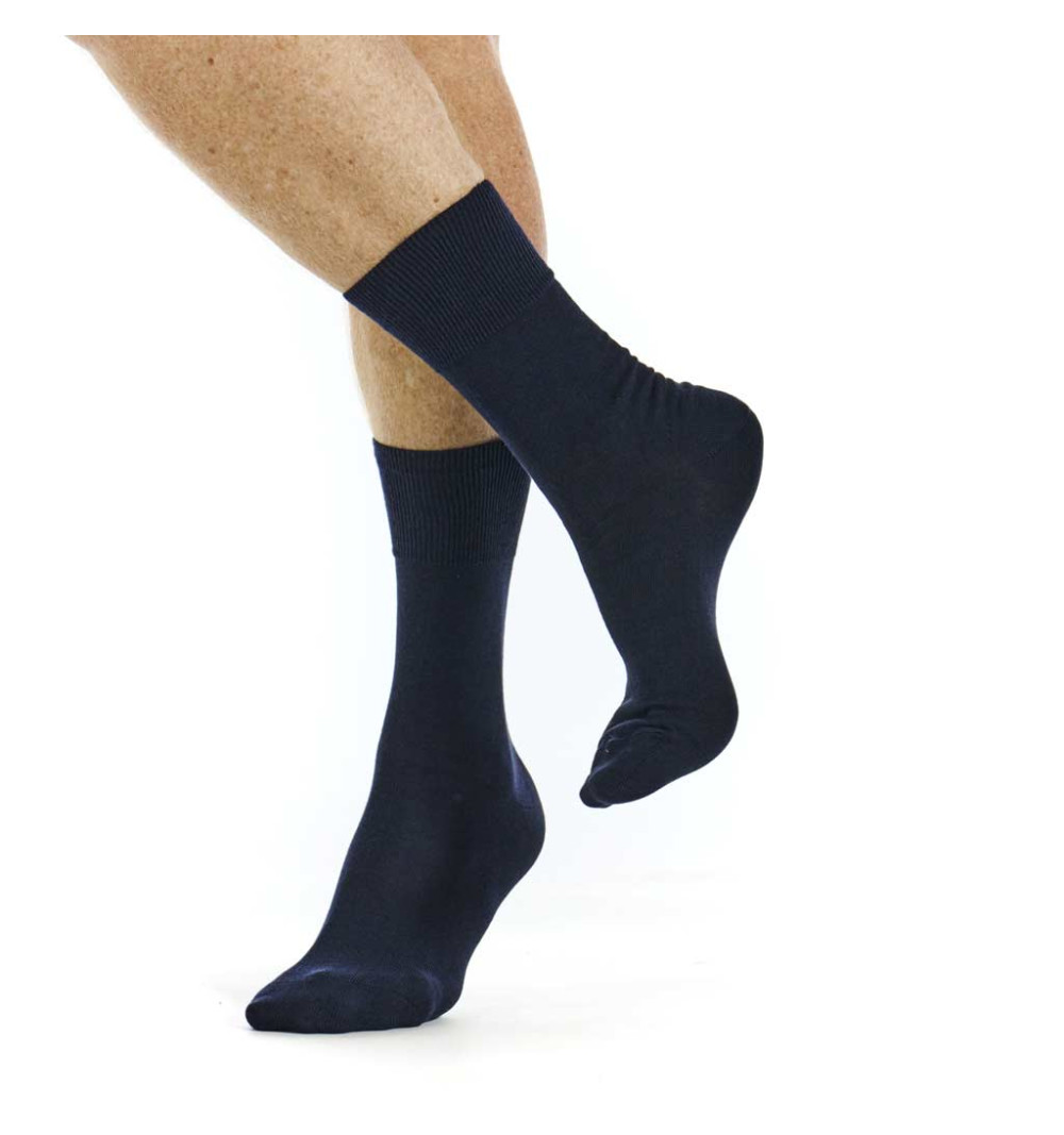 Chaussette marine homme sans élastique marque Bonneterie de Roubaix