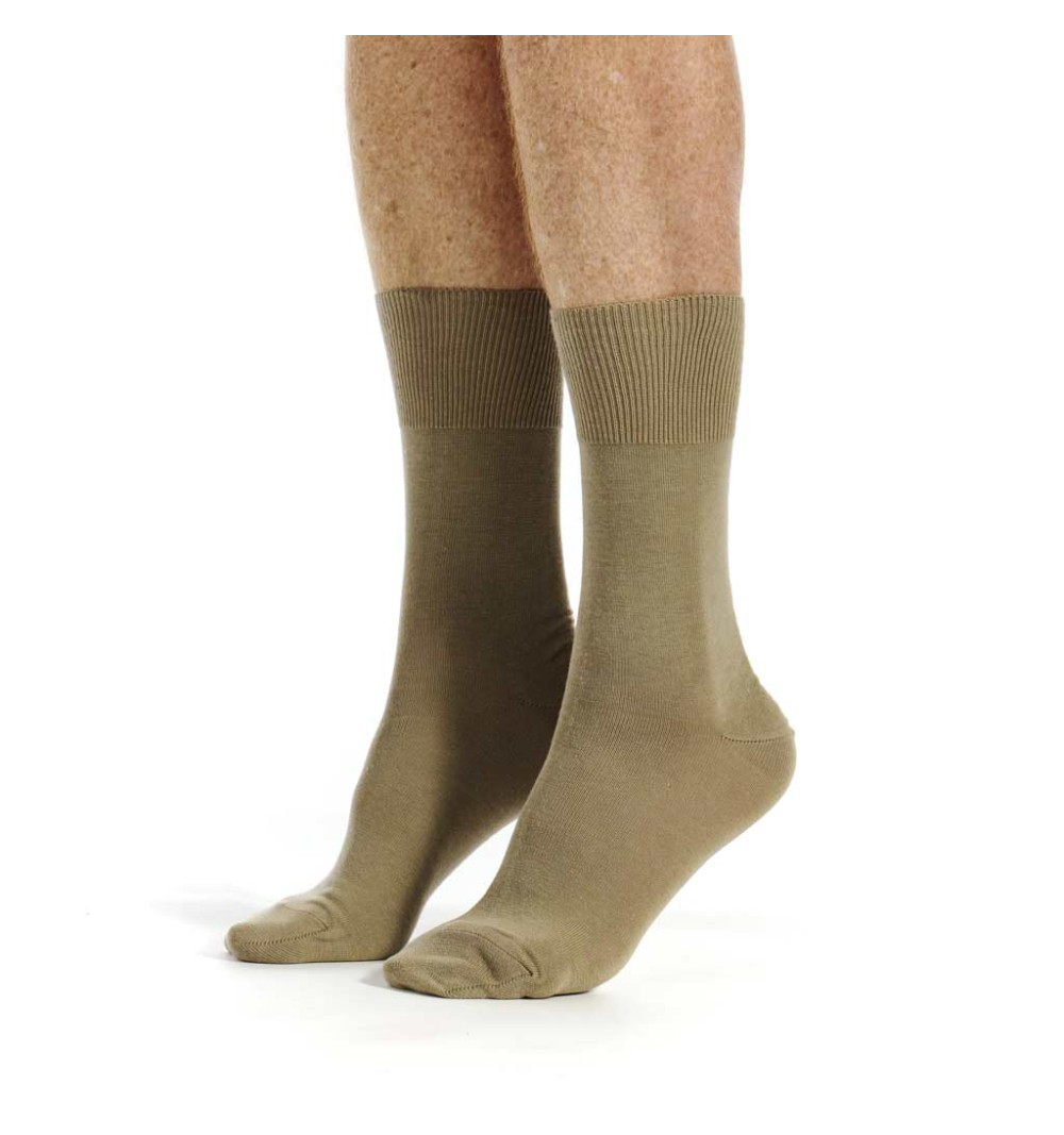 Chaussette beige homme sans élastique marque Bonneterie de Roubaix
